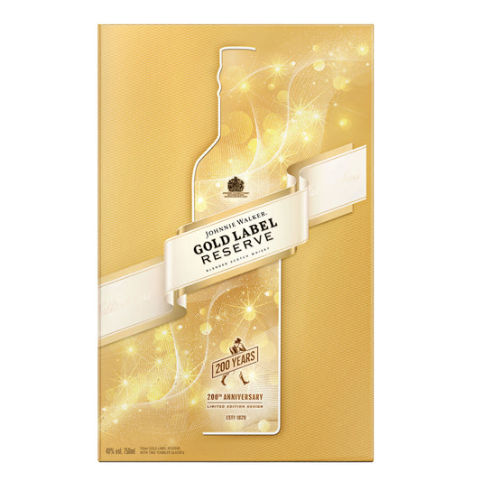 Johnnie Walker Gold Label Reserve Blended Scotch Whisky Gift pack with 2 Glasses, 70cl