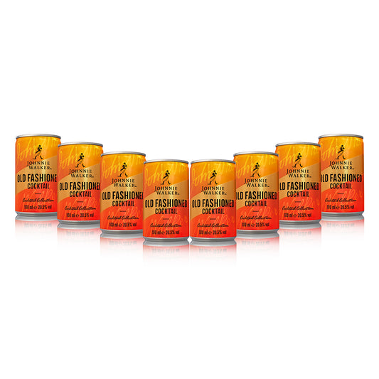Johnnie Walker Old Fashioned Cocktail Cans, 8 x 100ml Bundle