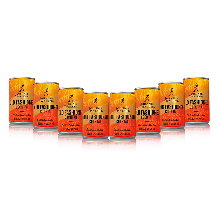 Johnnie Walker Old Fashioned Cocktail Cans, 8 x 100ml Bundle
