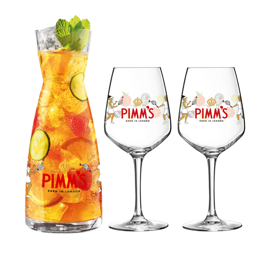 Pimm’s x Gabriella Taylor Limited Edition Carafe with 2x Wine Glasses Gift pack