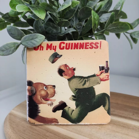 Guinness Stone Effect Coaster - Gilroy Lion
